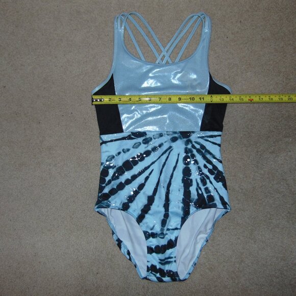 Justice Blue Black Strappy Leotard XL (16-18) - Picture 8 of 8